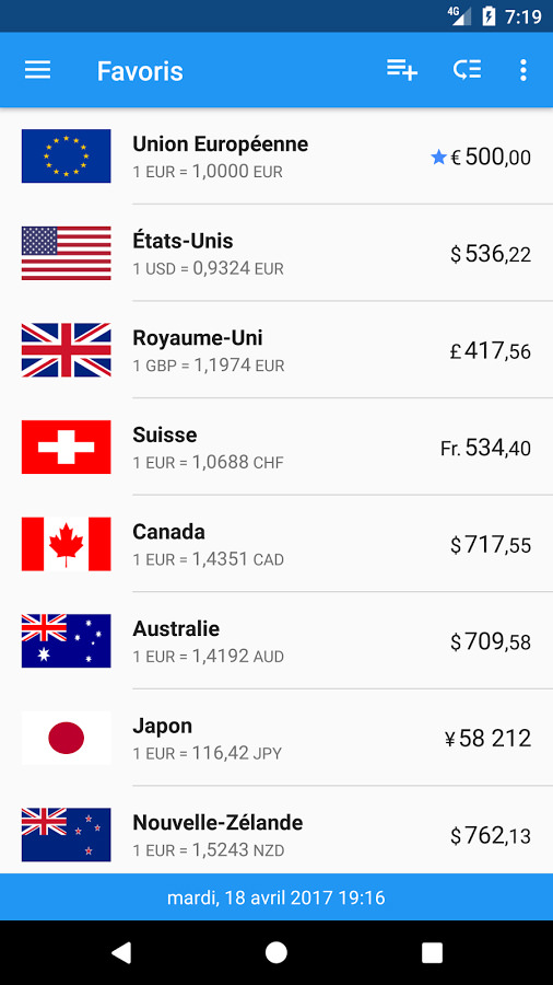 Exchange rate app capture 1